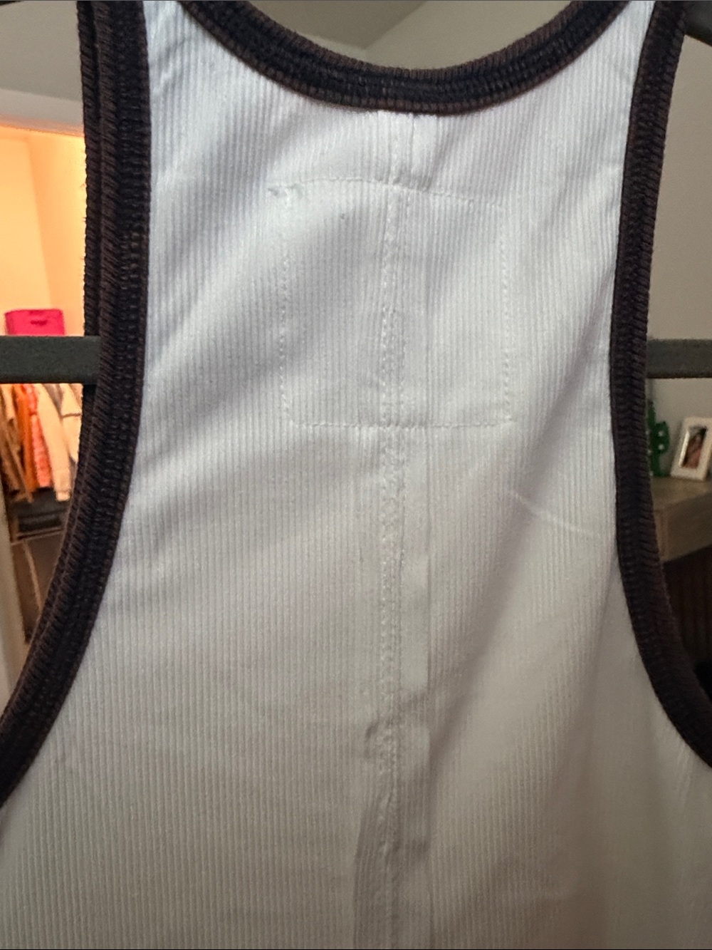 We the Free White Racerback Swim Top with Navy Trim - Picture 3 of 3